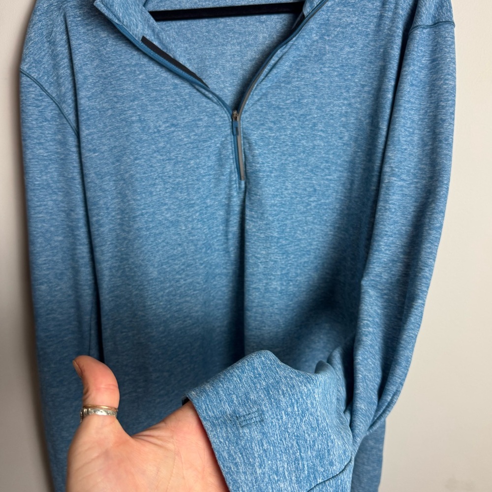 Lululemon Men’s Blue Quarter-Zip Pullover Long Sleeve Size L - Picture 2 of 7